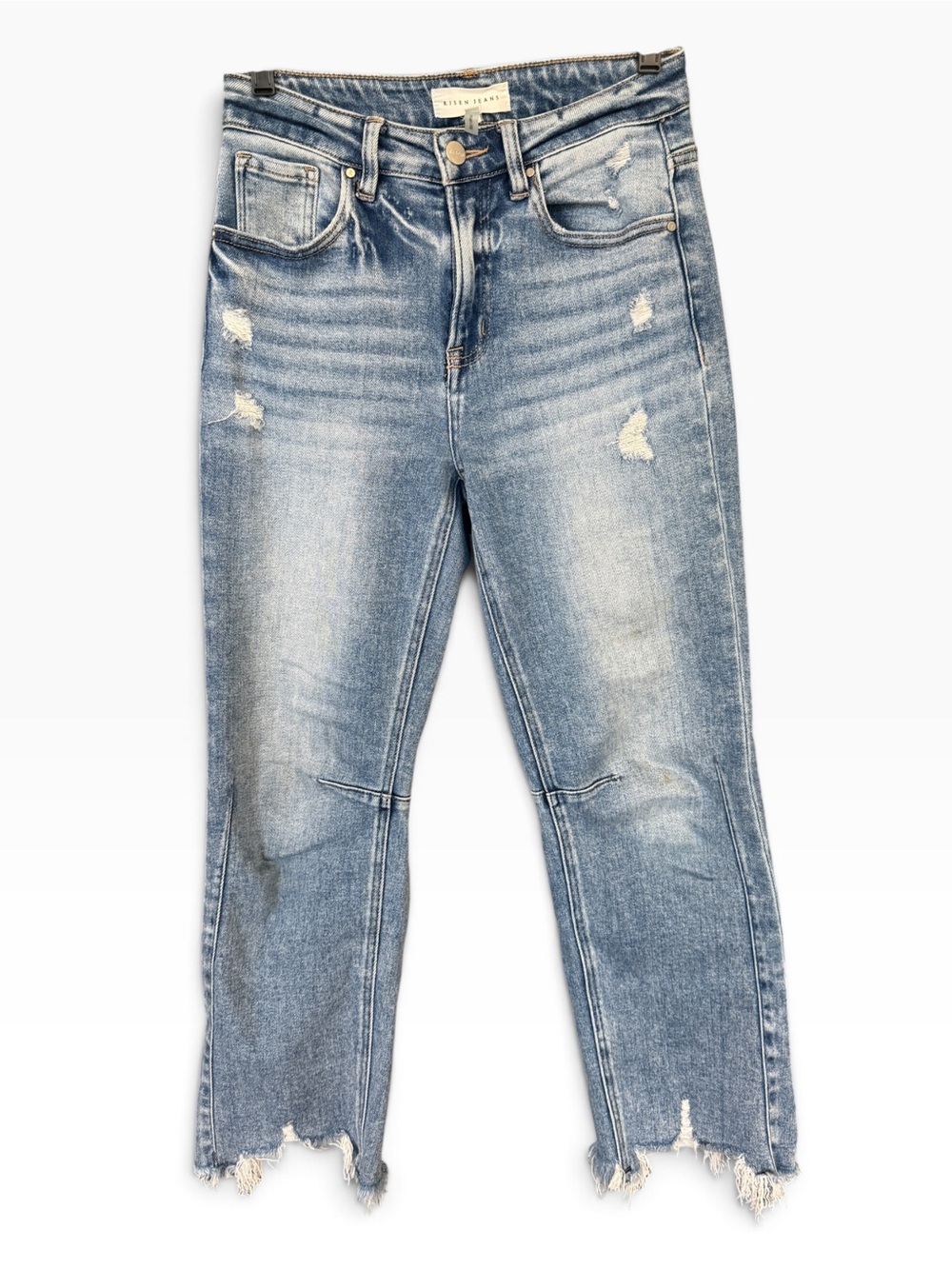 KUT from the Kloth Light Blue Distressed Cropped Jeans